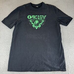 Oakley Golf‎ Ball Tee Shirt Mens Size Xl Black Short Sleeve Crew Neck Logo Slim